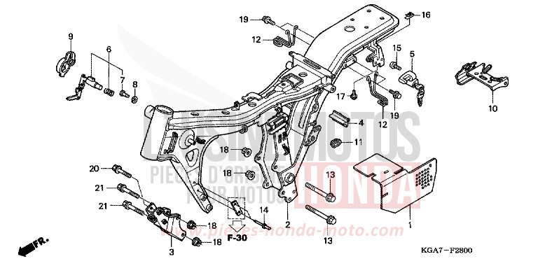 FRAME BODY for CG125 TITAN ES FORCE SILVER METALLIC (NH411) from 2004